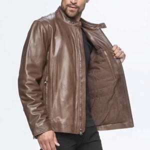 Marc New York - Andrew Marc Small Brown Leather Jacker
